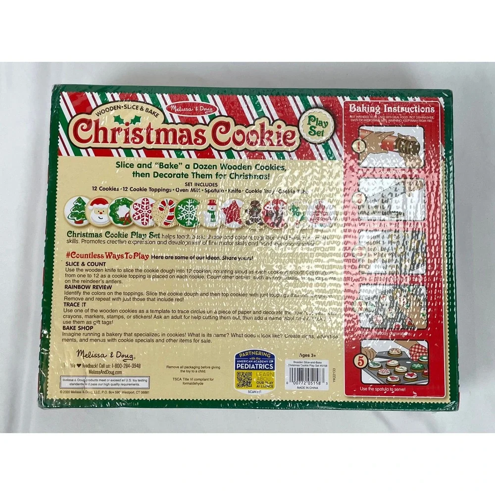 Melissa & Doug Christmas Cookie Play Set Wooden Slice‎ Bake Toy